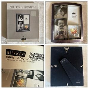 Burnes of Boston Elegant 4 Photo Collage Frame with Rounded 1” Profile